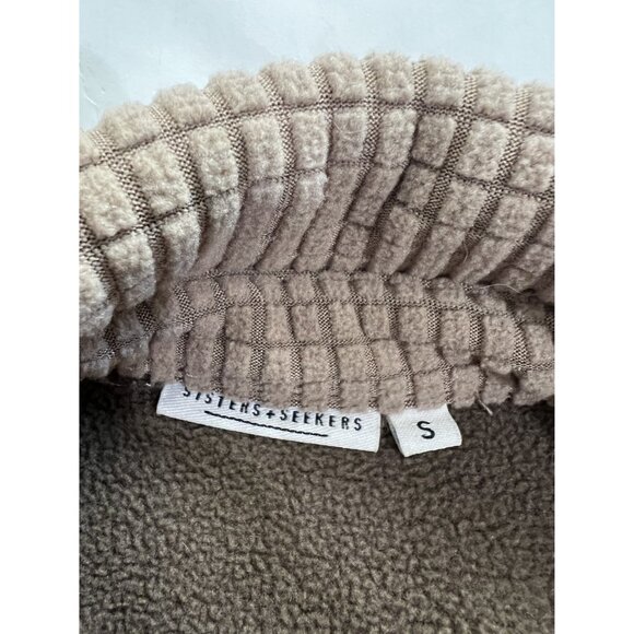 Sisters + Seekers Waffle Knit Button Front Shirt in Tan - Picture 3 of 3